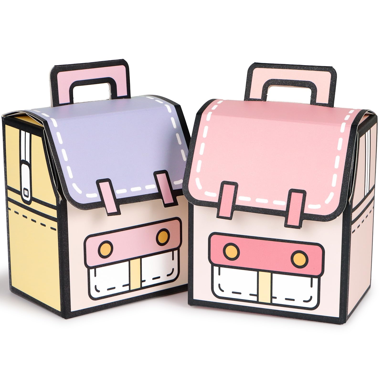 BETESSIN Einschulung Geschenkboxen Mädchen - 20 Stück Schulranzen Design 8x5.5x9cm Rosa Lila