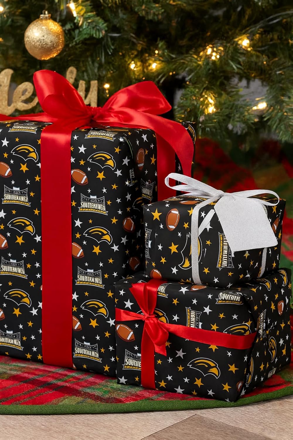 ONDEMAND FAN NCAA Wrapping Paper with Mascot Madness design (Southern Miss Golden Eagles,Wrapping Paper 30" x12')