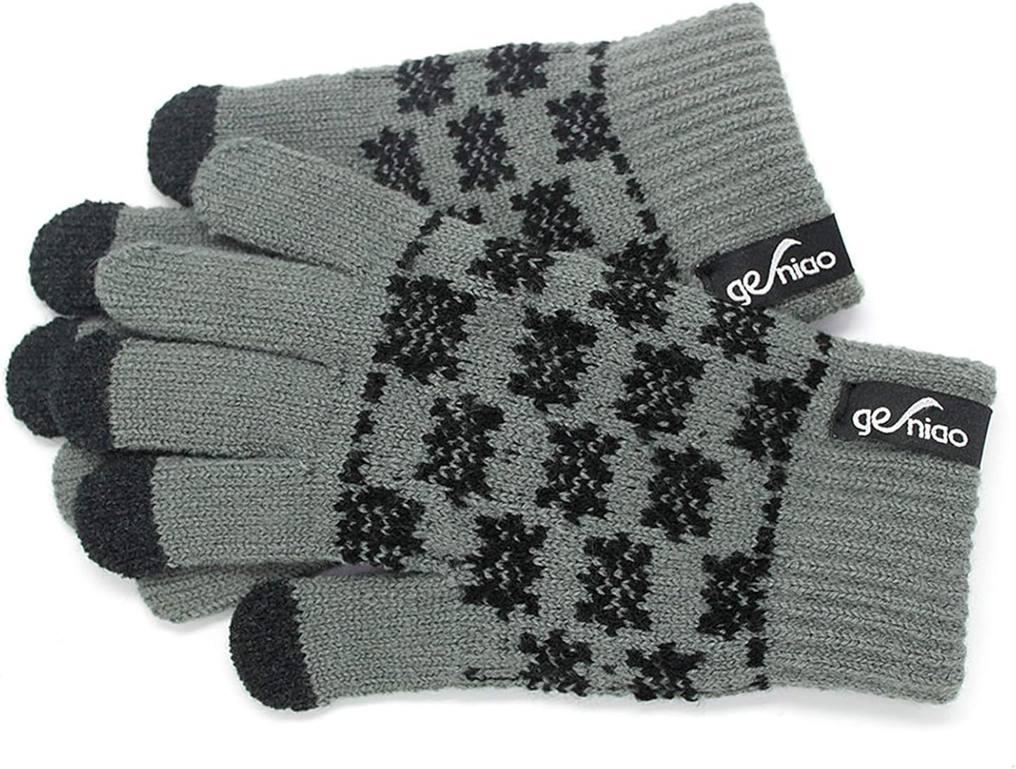 Holly Knitted Jacquard Touchscreen Gloves for Smartphones & Tablets, Small, Medium and Large