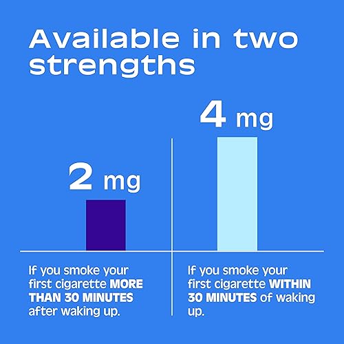 Miniatura 6 de Nicorette Goma de mascar de nicotina de 4 mg para ayudar a dejar de fumar, ayuda para dejar de fumar con sabor a menta blanca helada, 1 paquete, 160
