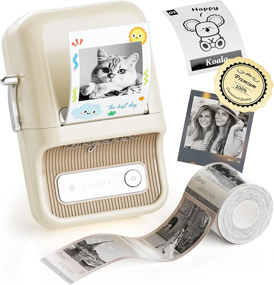 NIIMBOT Impressora de adesivos, fabricante de adesivos portáteis B21 Pro, fabricante de etiquetas Bluetooth, impressora de etiquetas HD 300DPI para fotos, notas, gráficos de estudo, máquina de