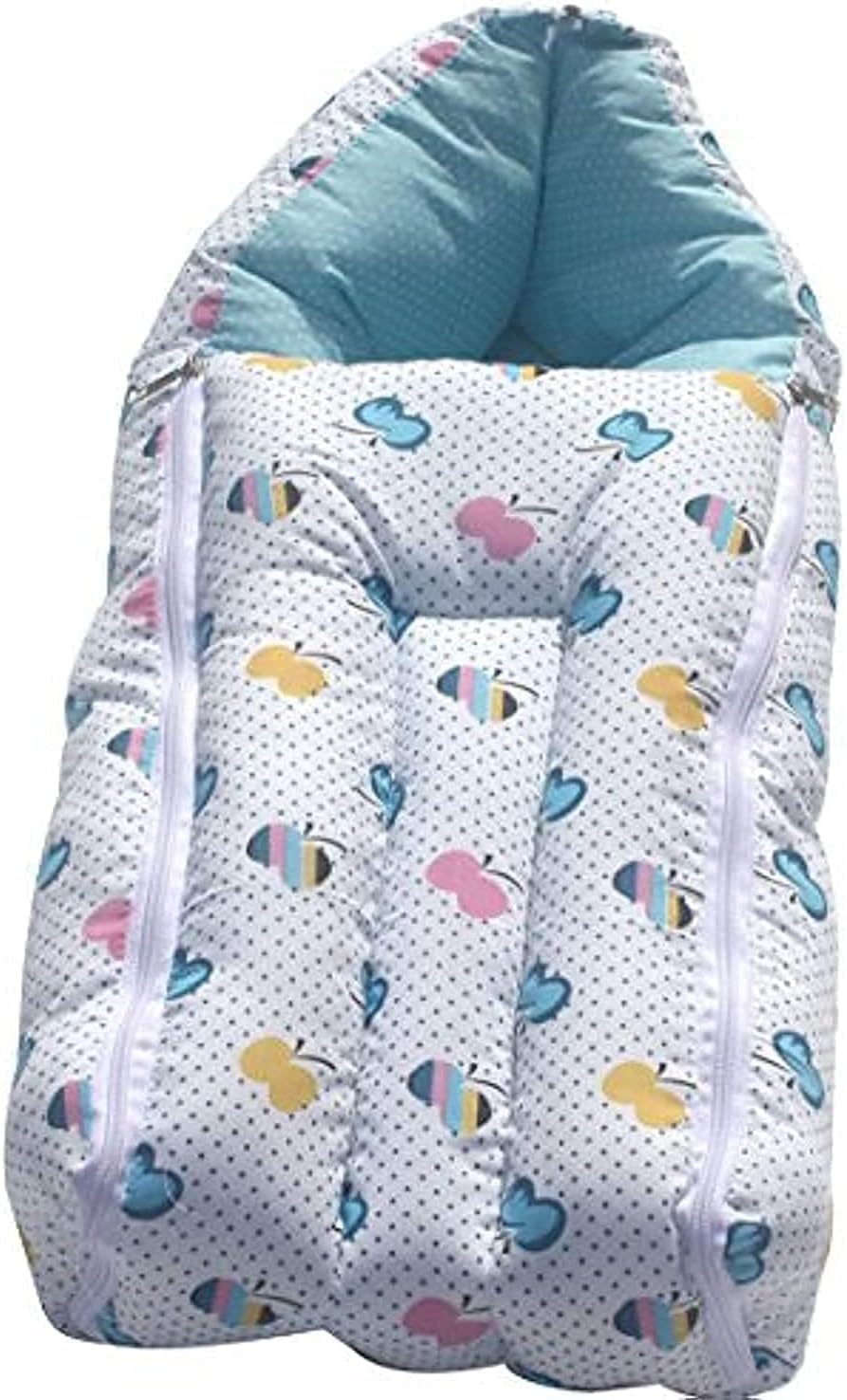 AMARDEEP Blue Baby Quilt & Sleeping Bag Cum Carry Bag – Soft, Cozy, Portable Baby Bedding for Newborns, Infants – 64x41 cm, Stroller, and Sleeping Time