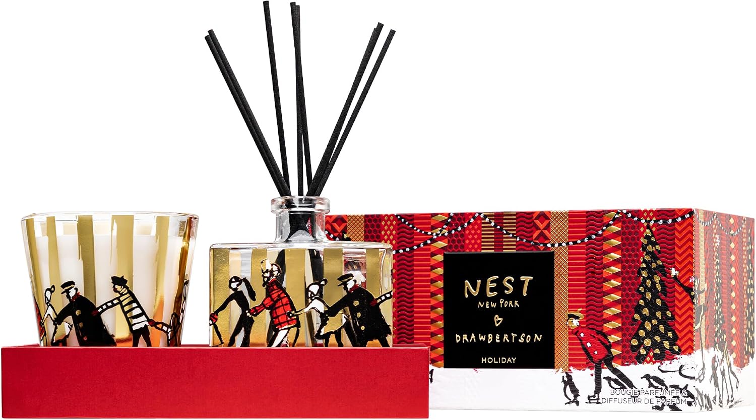 NEST New York x Donald Robertson Scented Christmas Candle (8.1 oz) & Diffuser (5.9 fl oz) Set