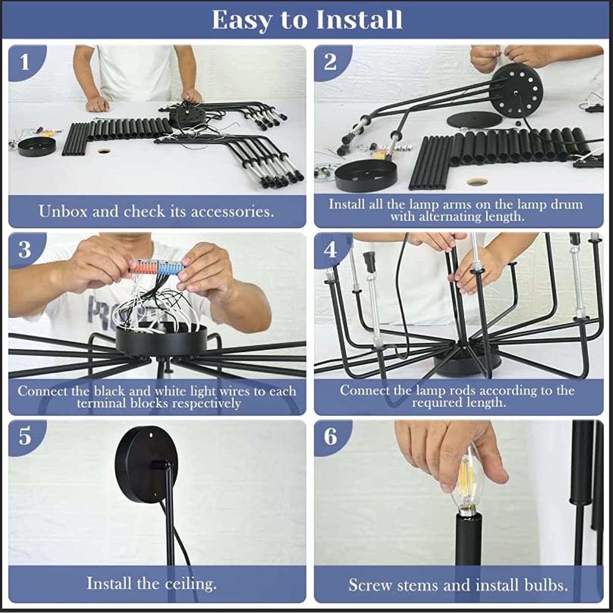 Chandeliers, Modern Farmhouse, 16 Light Industrial Metal Lighting, Classic Candle Hangilights Compatible with Hallway