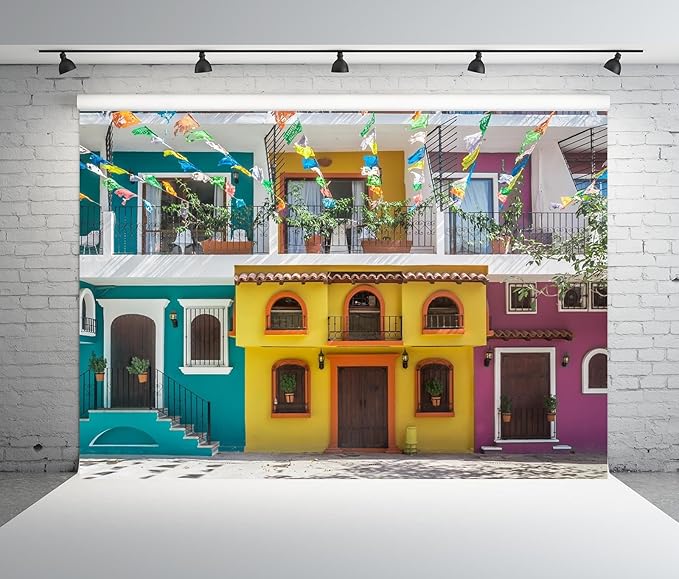 Fondo Fotográfico de Tela BELECO 10x8ft Calles Mexicanas miniatura 2