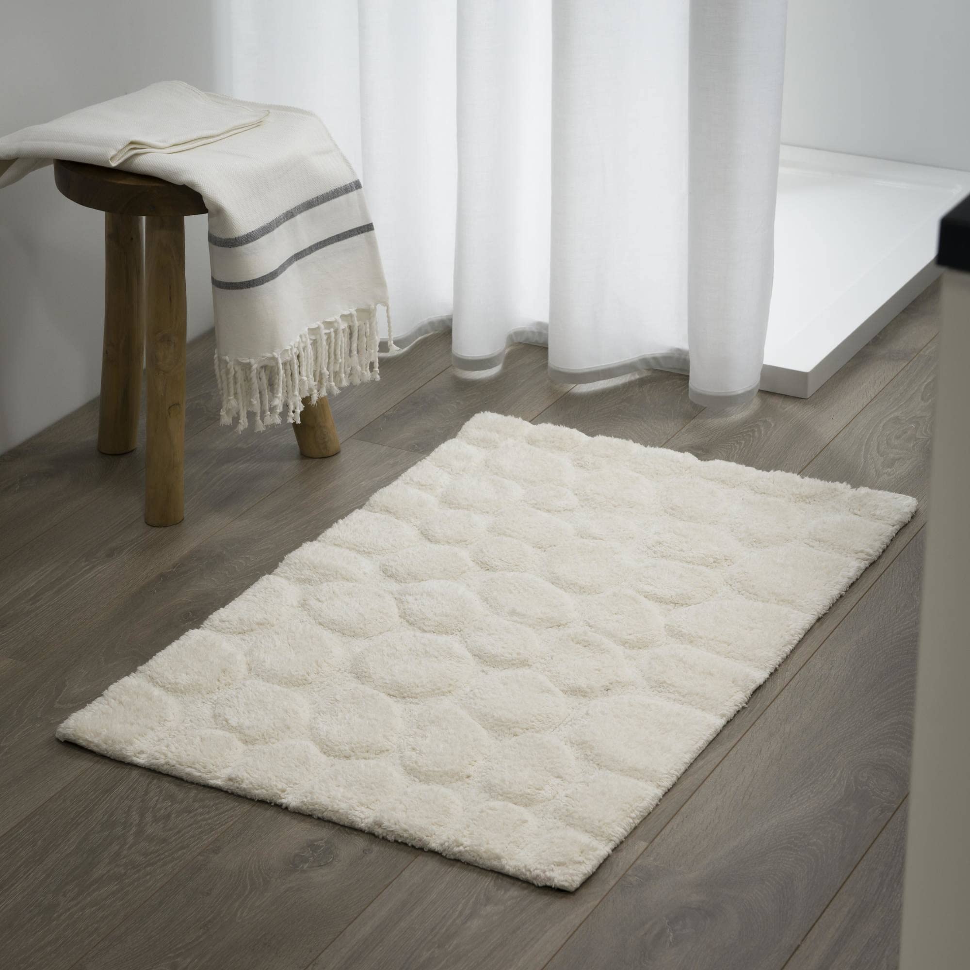 Sealskin Badteppich Pebbles, Farbe: Ivory, 60 x 90 cm