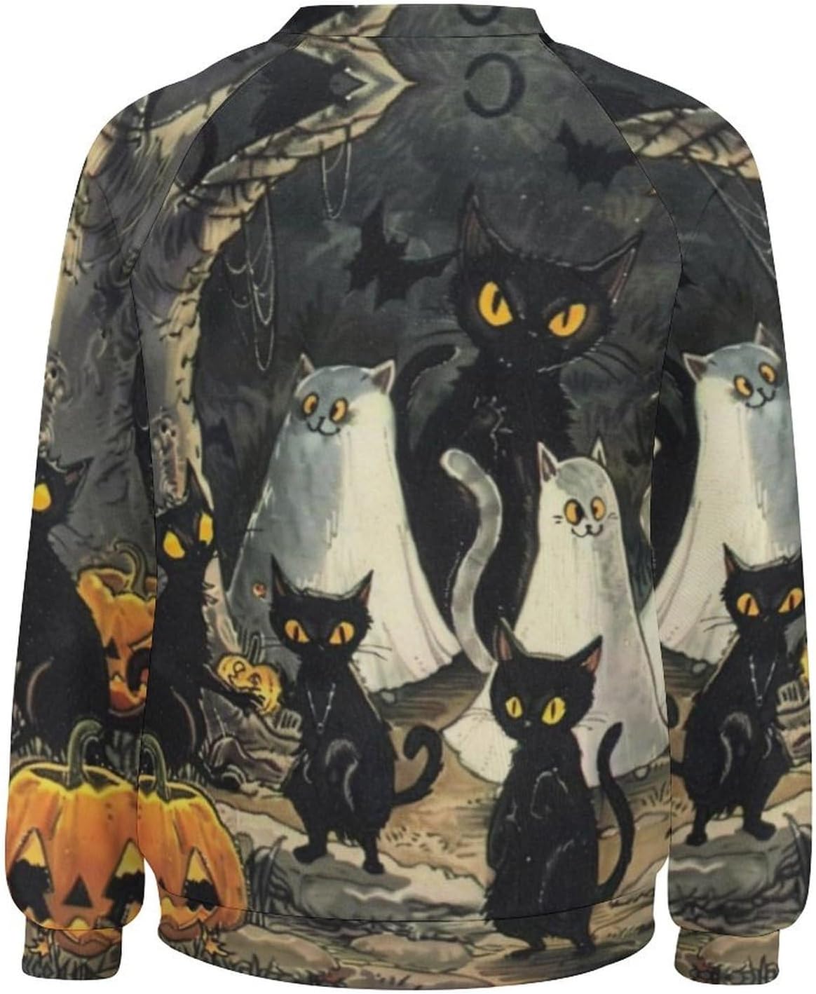 Sweatshirt for Women Halloween Print Fashion Comfy Fall Oversized Outfits Crewneck Lightweight Cotton Shirts - Image 5