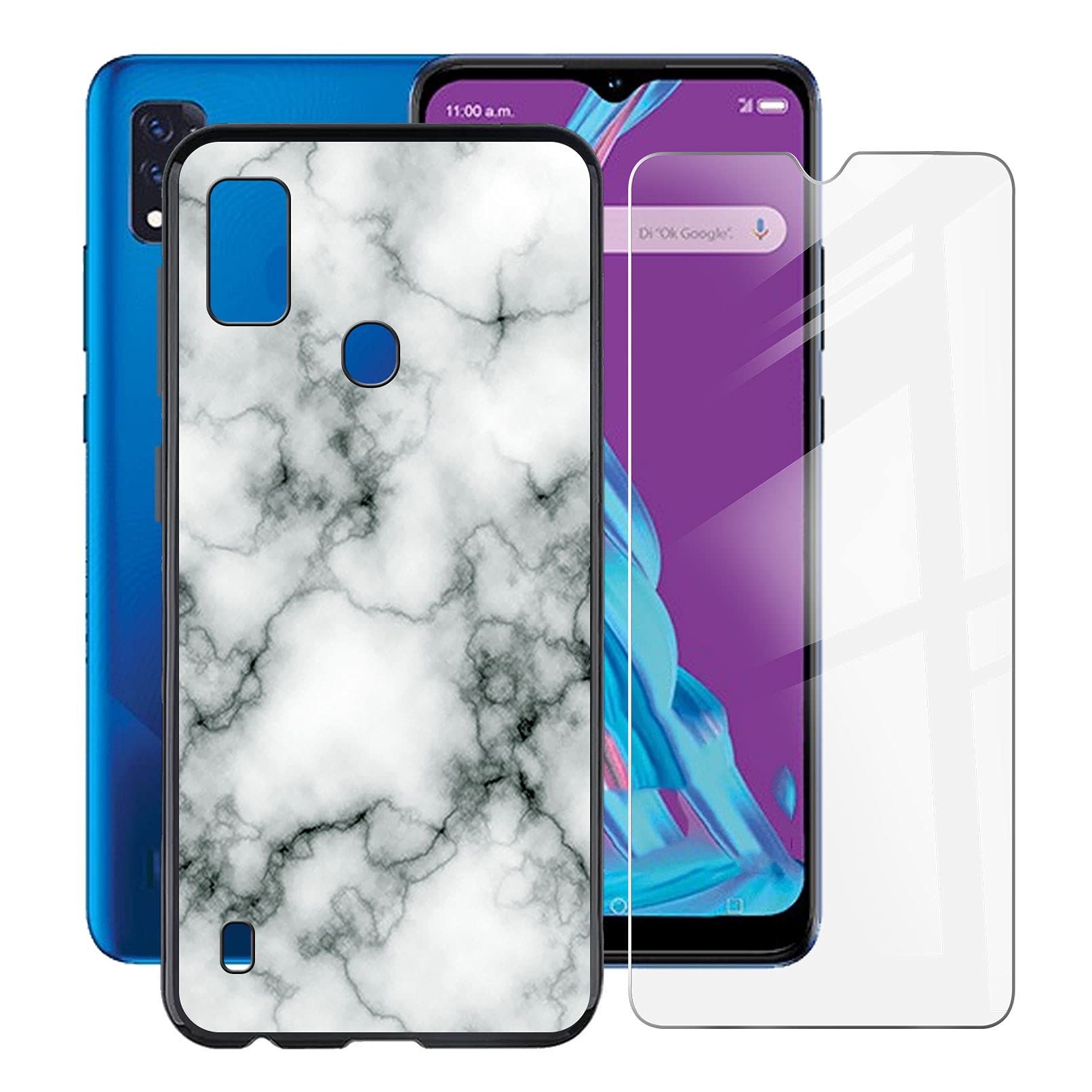 ZXLZKQ Custodia + Vetro Temperato Film Per ZTE Blade A51 (6.52 pollice