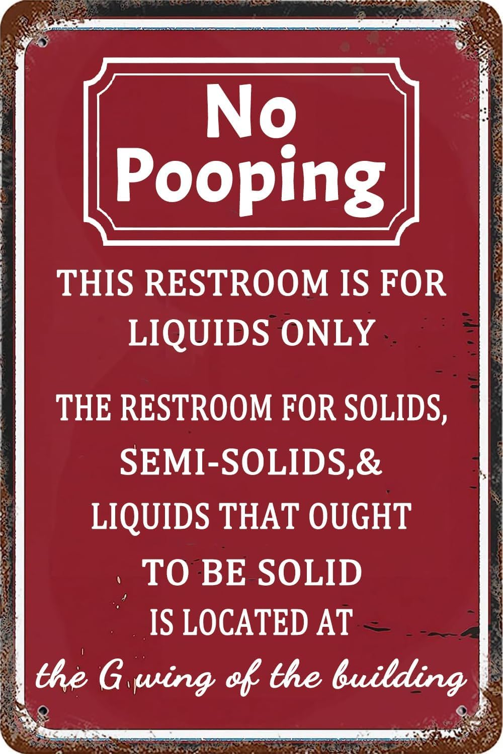 Vintage Retro Funny Tin Sign No Pooping Wall Decor for Garden Wall Home Farm Yard Front Door Indoor Outdoor Street Sign 8 X 12 Inches