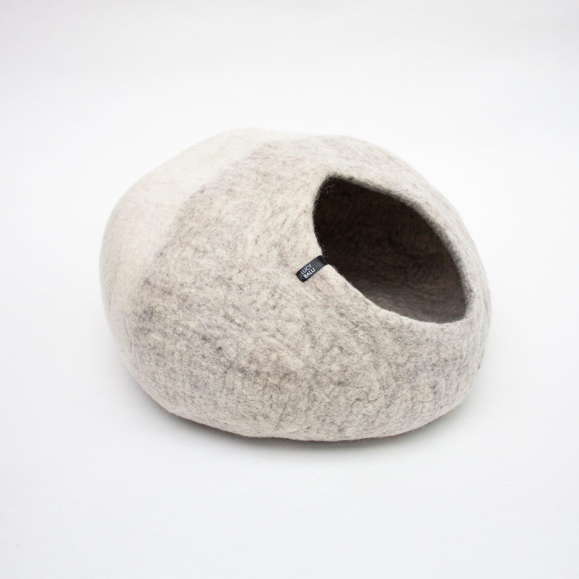 LucyBalu® Catcave Cuccia per gatti in feltro di lana I Grigio chiaro