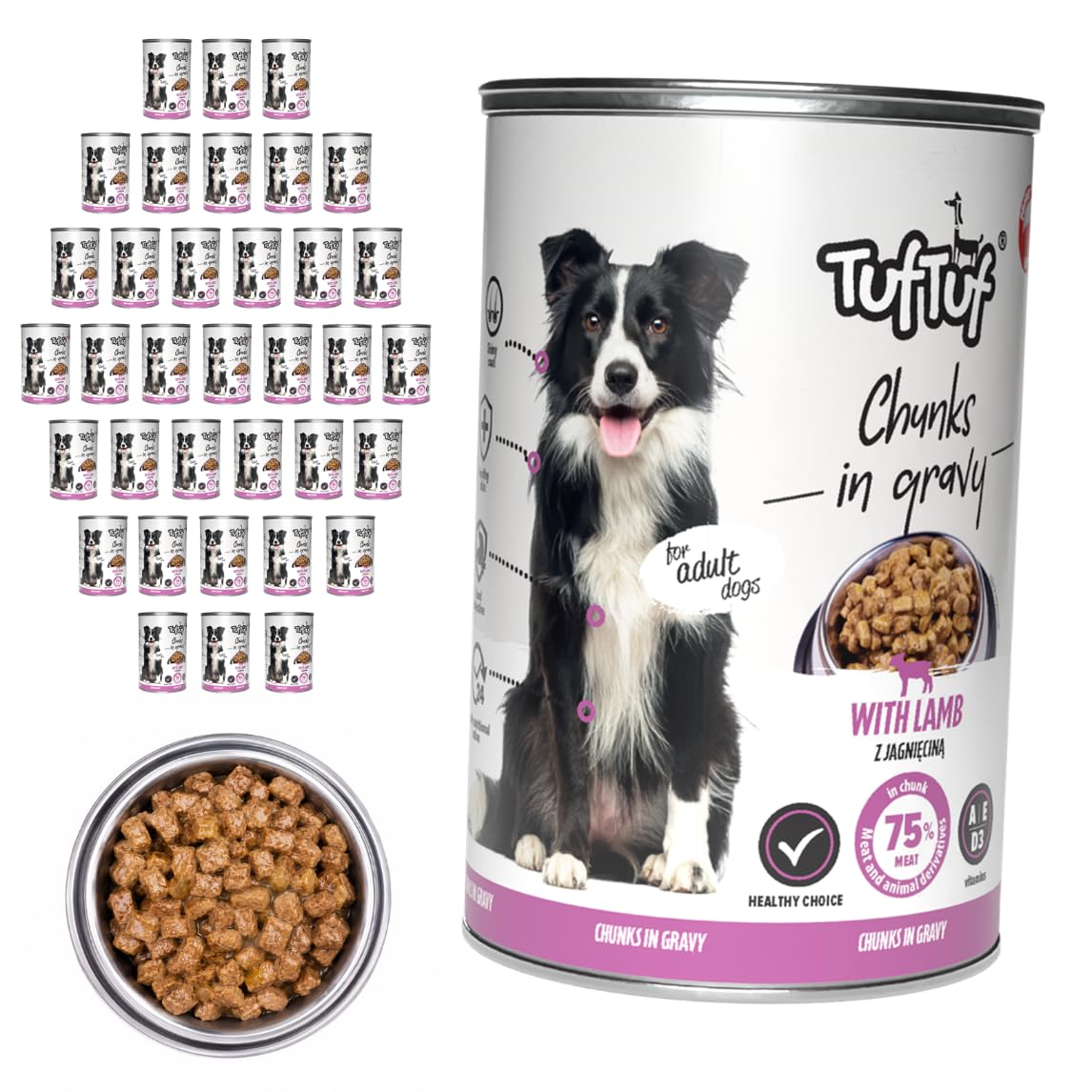 TufTuf Hundefutter Nass Dose 36x415g Lamm