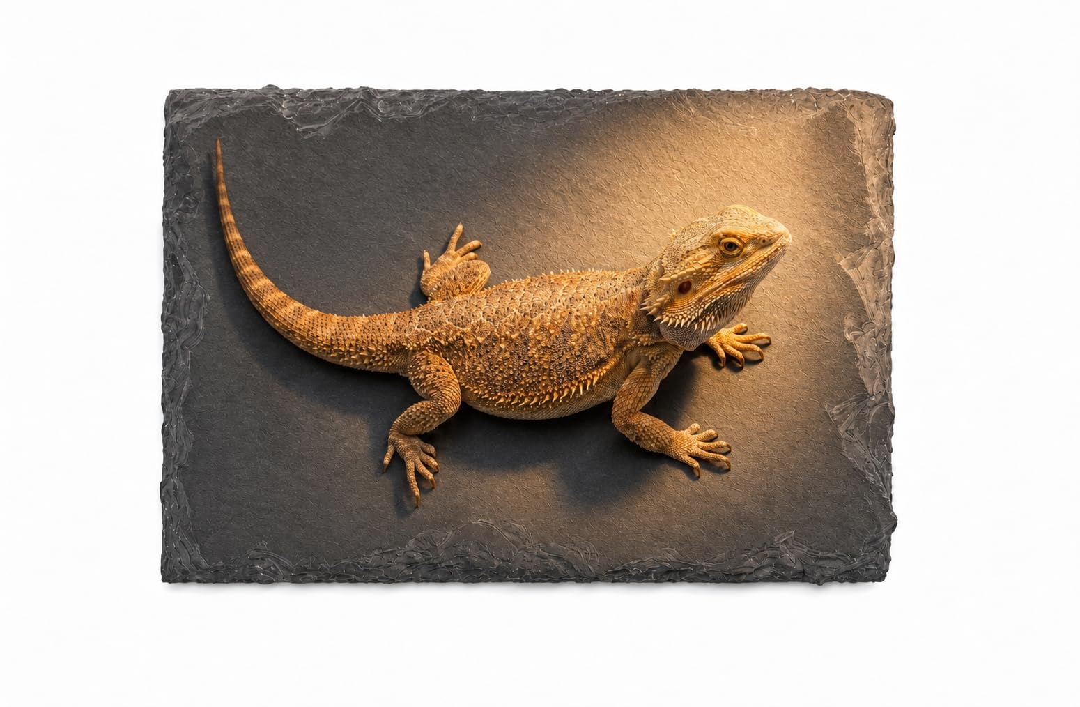 Premium Reptile Basking Slate – 10mm Thick Natural Slate Platform – Heat Retaining Vivarium Rock – Rugged Edge Reptile Decor for Bearded Dragons, Lizards, Tortoise & Snakes