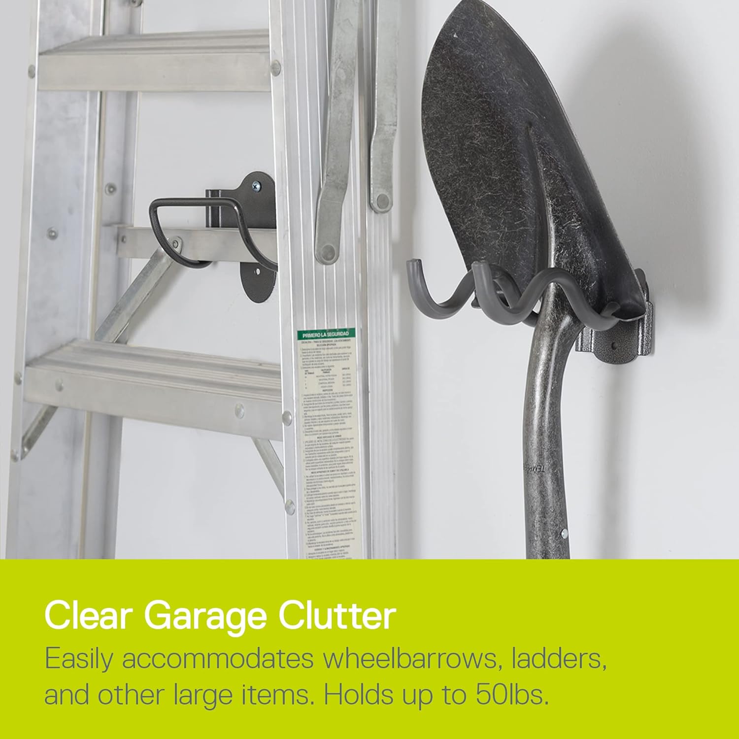 Delta Wide Hook Utility Holder Cycle - Heavy Duty Garage Utility Hook Helps Support Wheelbarrows, Ladders & Other Large Items - Rubberized Coating Protects from Scratches - Easy Installation : Tools & Home Improvement