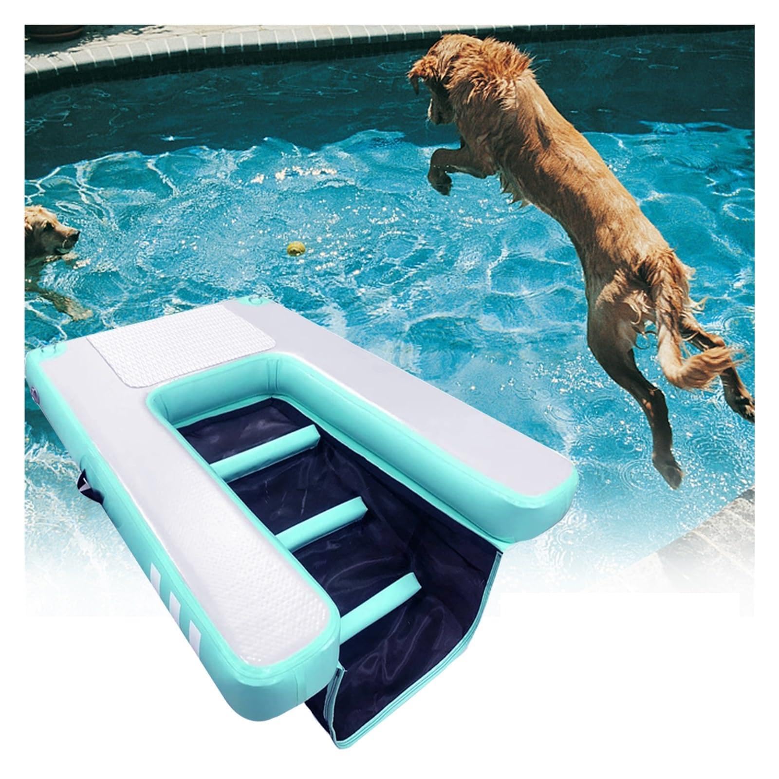 rampa de agua para perros Rampa para perros para muelle de bote inflable, Rampa flotante EVA para cachorros Escalera de agua para perros - Plegable Reutilizable Piscinas/Lagos/Playas Balsa para perros