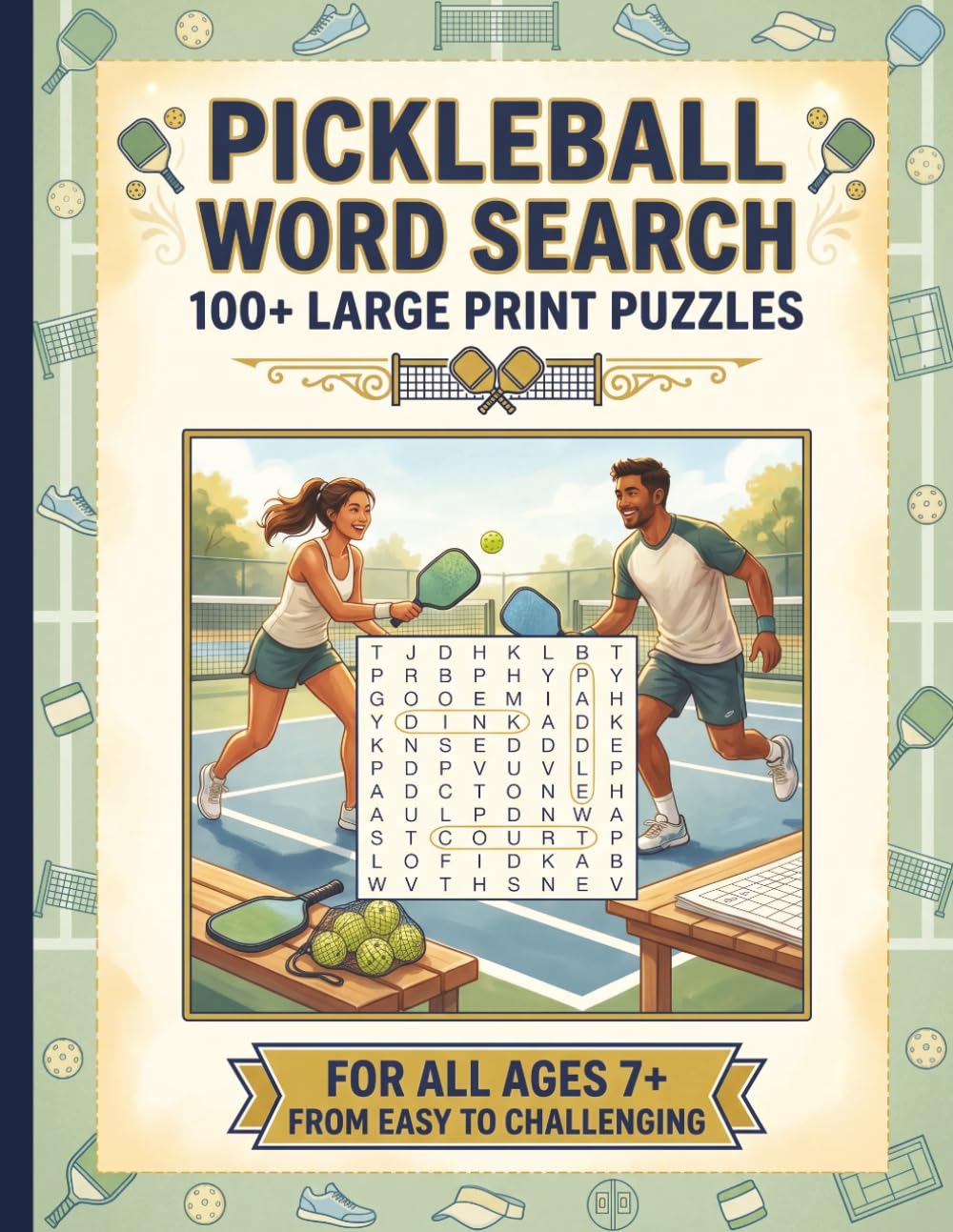 Pickleball Word Search: 100+ Large Print Puzzles | For Adults & Seniors | From Easy to Challenging | Perfect Gift for Pickleball Players | Brain ... Series to Discover, Learn, Relax & have FUN)