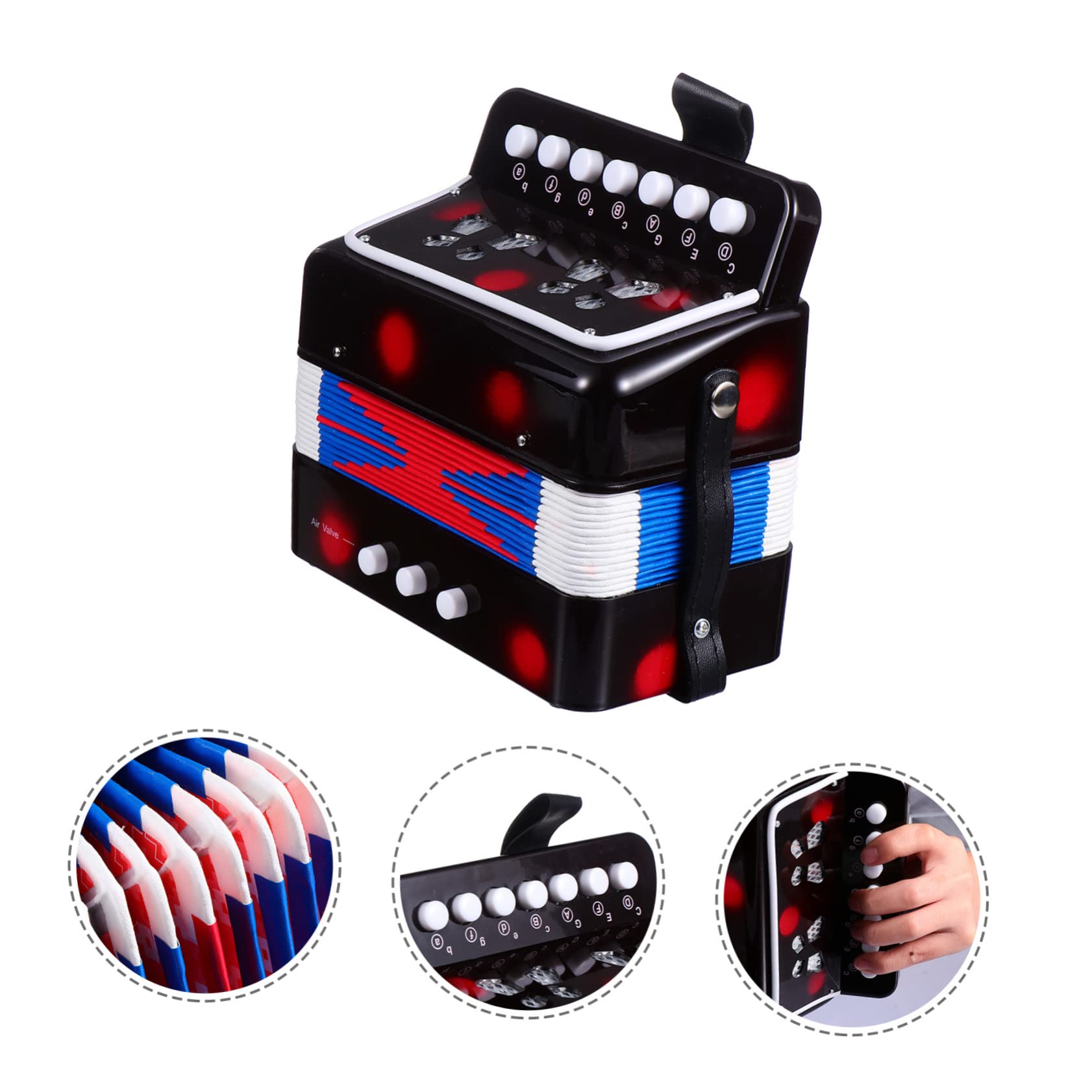 Alasum Mini Fisarmonica Professionale in Abs e Metallo Strumento Musicale Educativo e Miglioramento Capacità Cognitive per Ragazzo Ragazza per Festa Scuola Decor