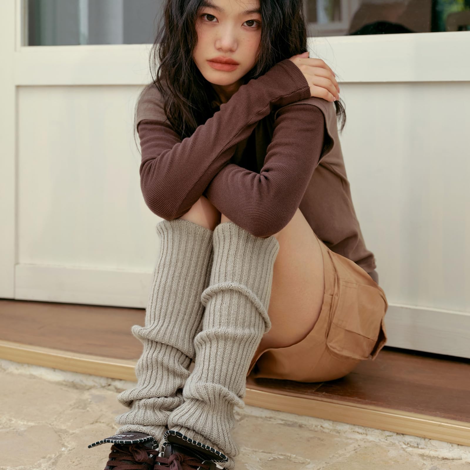 VUCDXOP Jambière Femmes, Tricotées Guêtres De Jambe Leg Warmer, Longues Chaussettes Crochet Knit Boot Cover, Jambières Guêtres Chaud Jambières Tricotées Jambières Longues Chaudes Pour Filles Et Dames