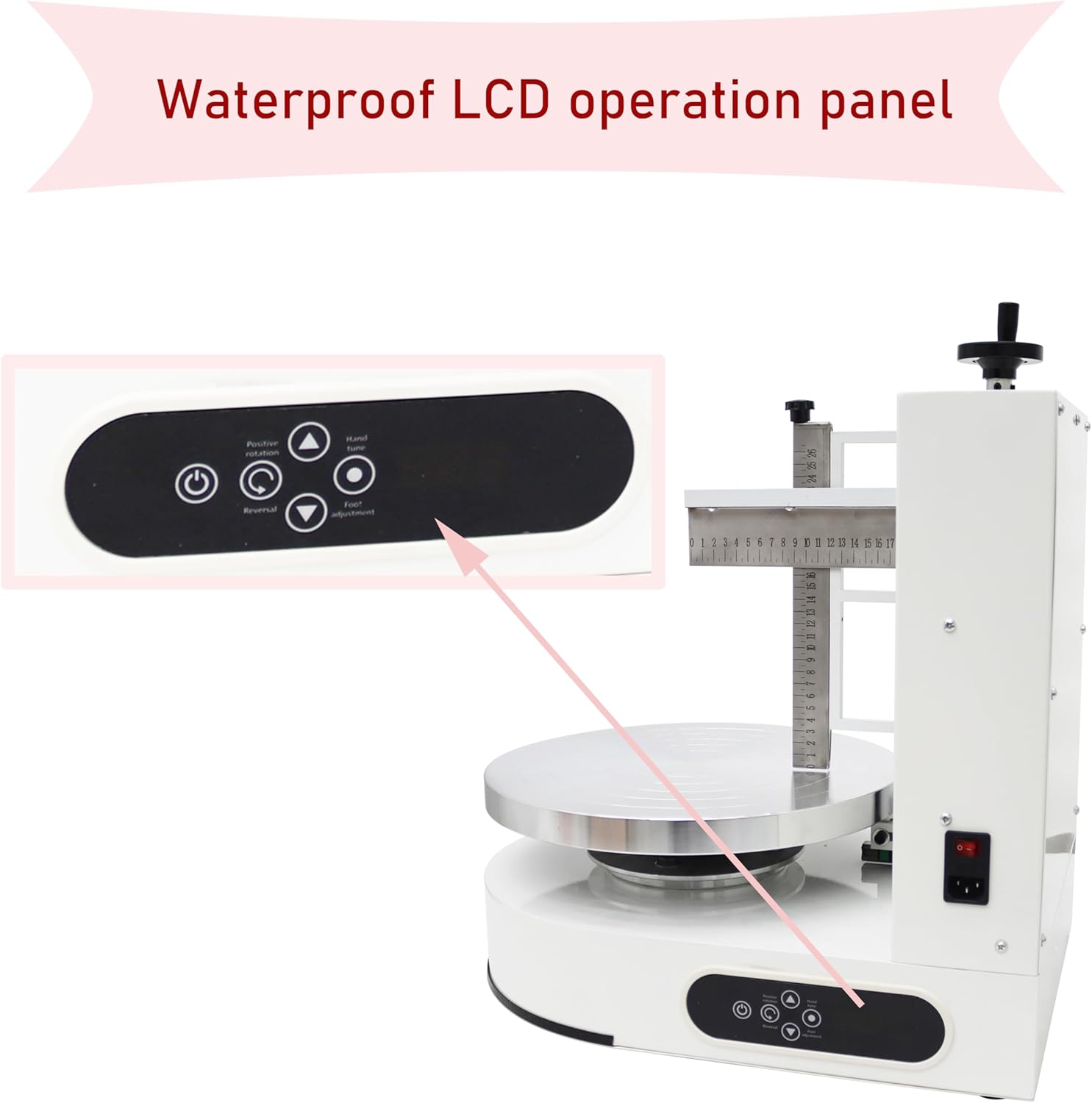 Cake Cream Coating Smearing Spreading Machine Decorating Scraping White 6-14 Inch 200W