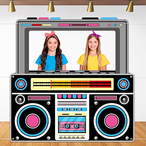 Accesorios para cabina de fotos de radio para cabina de fotos retro de los años 80 y 90, accesorios para cabina de fotos, pancartas de radio,