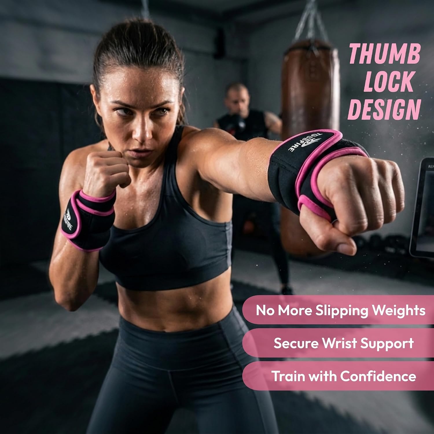 Comfecto Wrist Weights with Thumb Loops Lock, 1lb*2 2lbs*2 for Running, Strength Training, Walking, Exercises, Gym, Cardio, Men, Women image 2