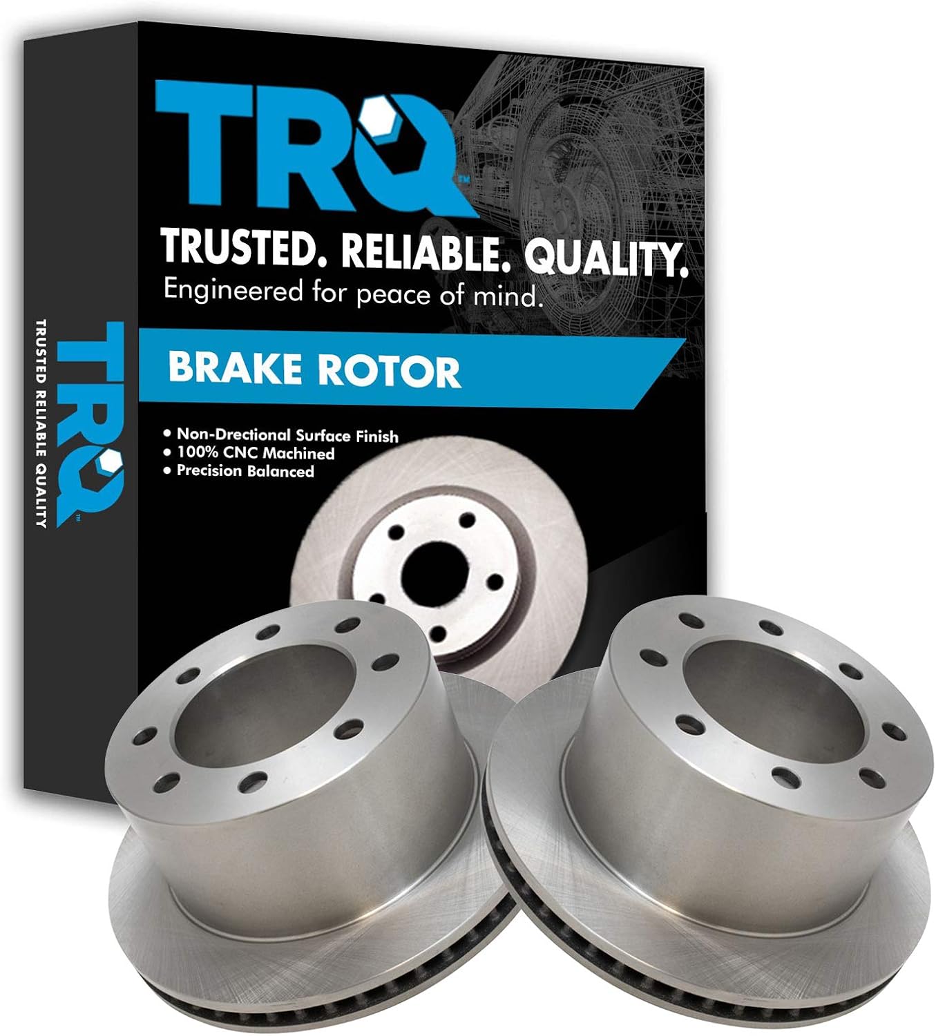 TRQ Rear Brake Rotors Set for 2001-2002 Dodge Ram 2500/3500