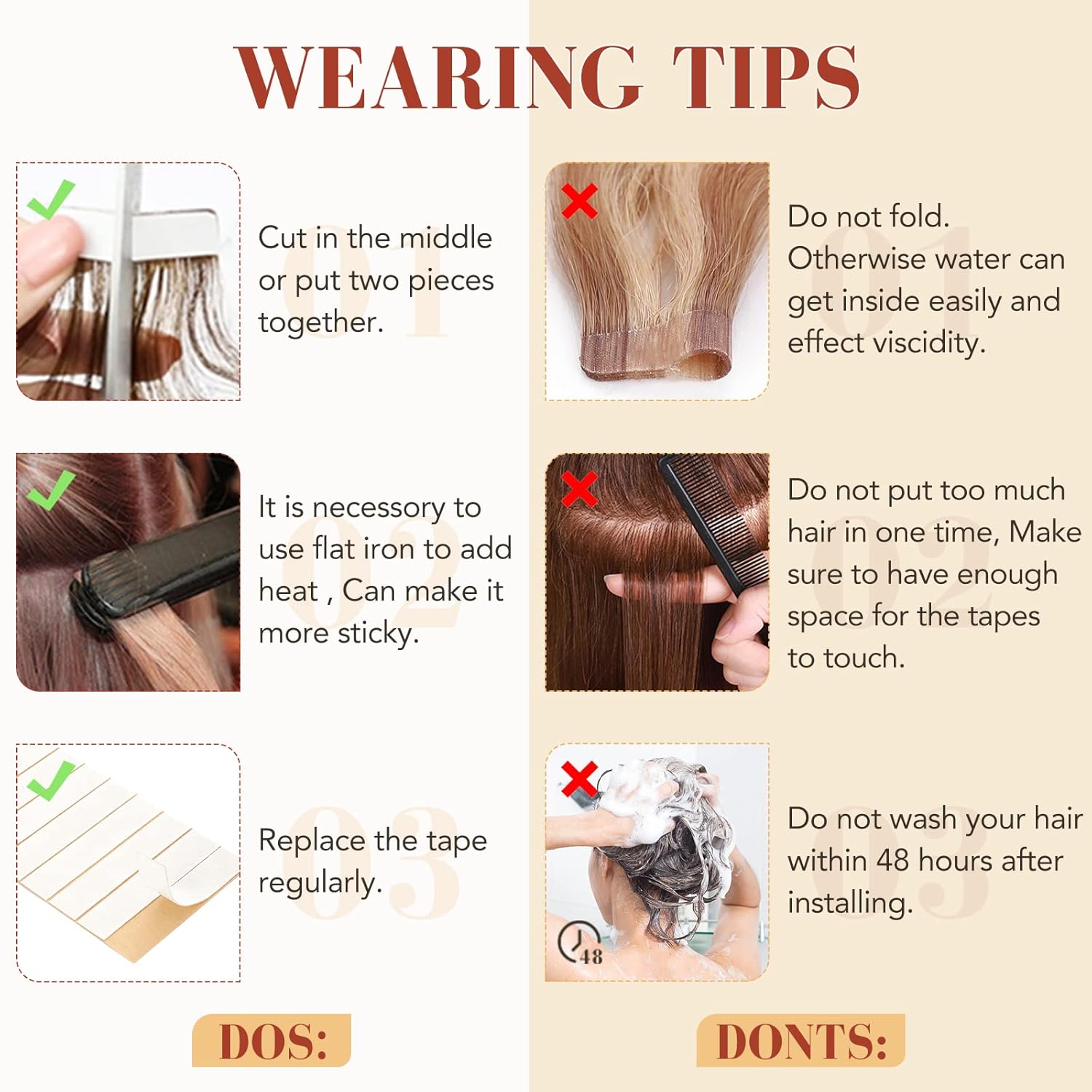 Hairro Tape In Hair Extensions Human Hair Seamless Tape Ins For Women Remy Tape On Glue In Hairpieces Rooted Skin Weft 12 inch 40g 20pcs #06 Light Brown