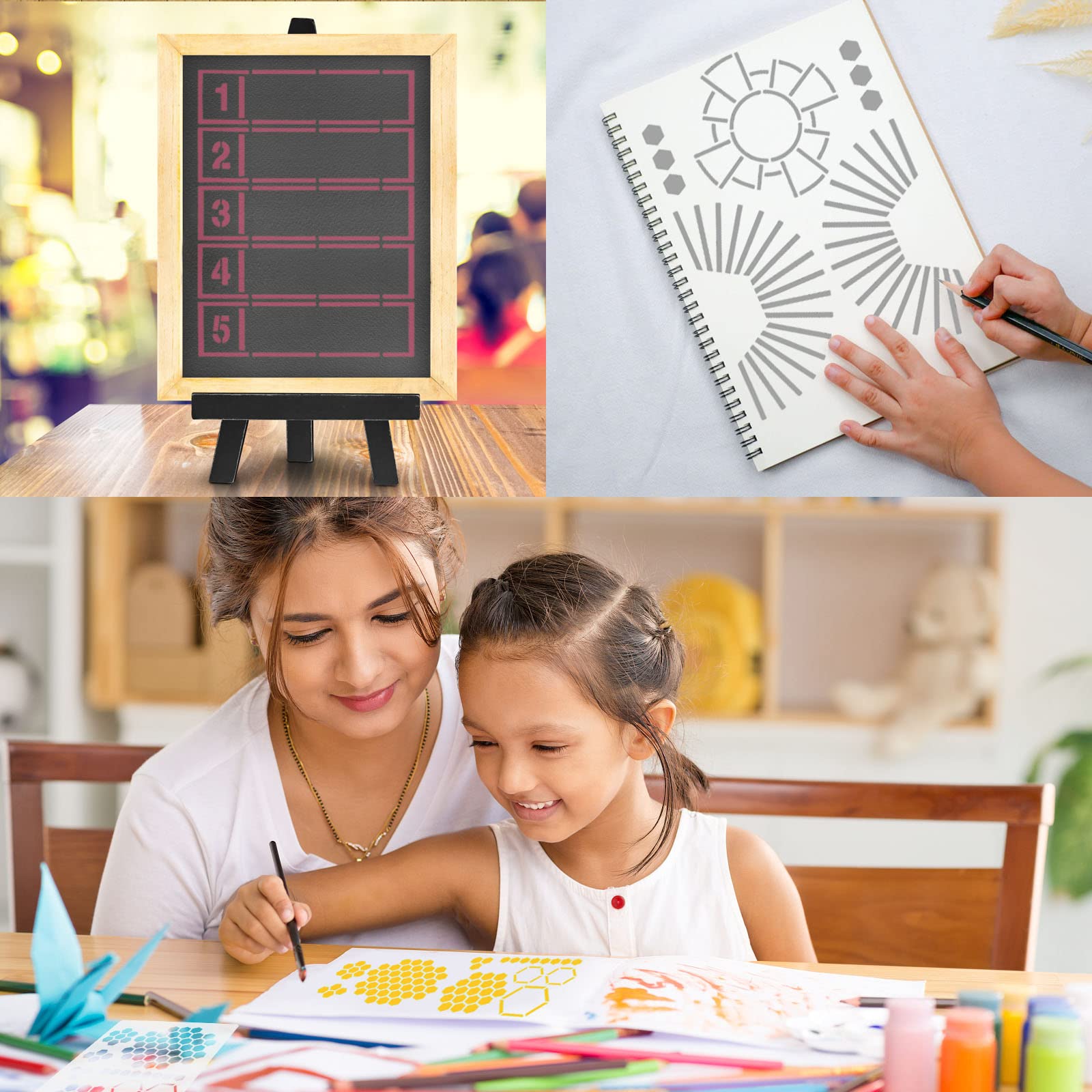 Kit 24 Pochoirs Réutilisables Pour Bullet Journal | Dessin, Scrapbooking, Décoration - Modèles Variés