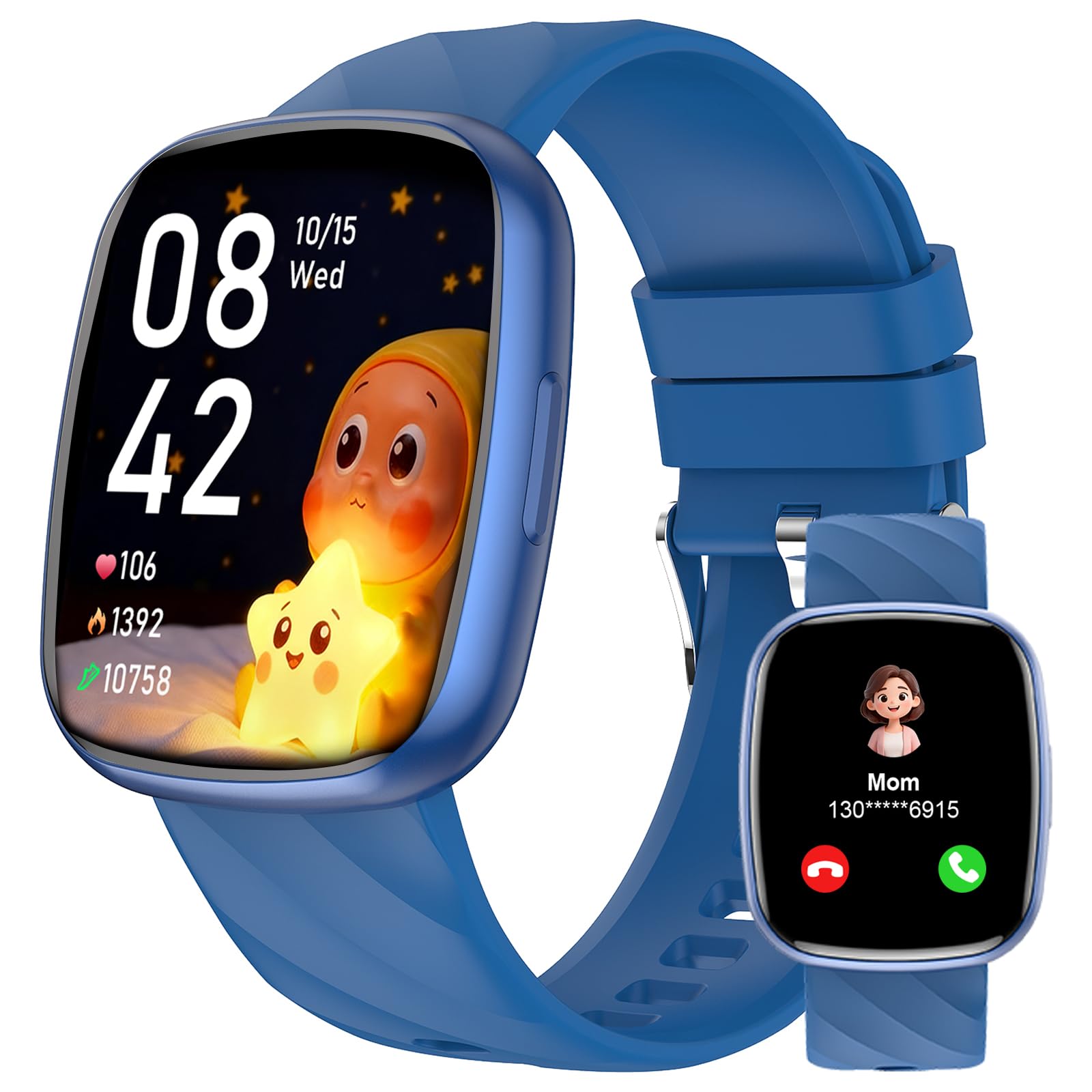 Smart Watch for Children - Smartwatch with Pedometer 120+ Modes Sport Sleep Monitor Alarm Clock IP68 Bracelet Activity Digital Watch for Children Girl 5 to 16 Years Old Gift Blue