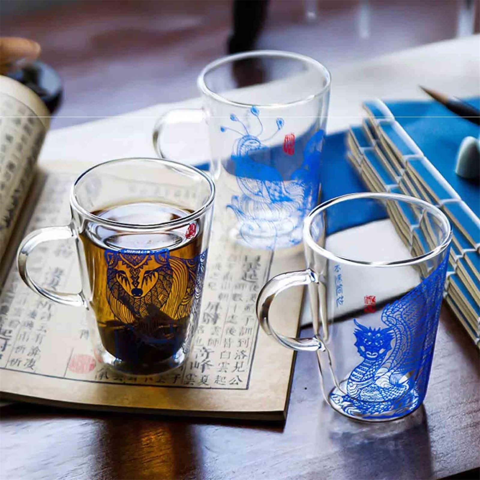 Verre Tasses à expresso transparentes avec poignée, 280 ml Restaurant