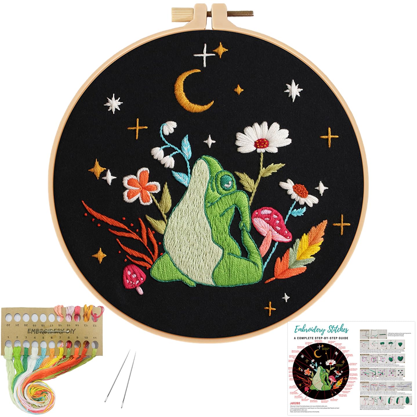 Louise Maelys Frog Embroidery Kits For Beginners Adults Art Night