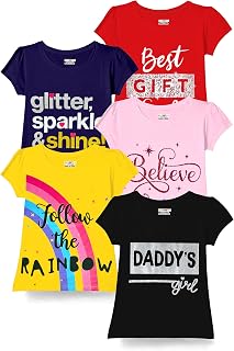 Kuchipoo Girls Half Sleeves Regular Fit Cotton T-Shirt Price In India