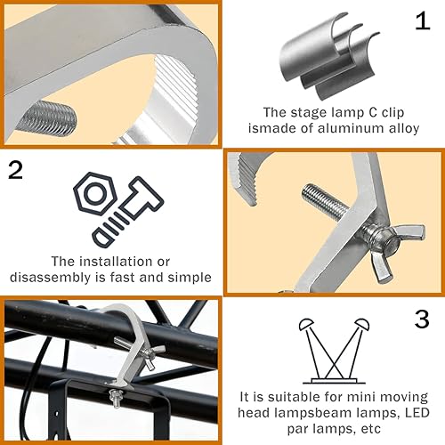 Miniatura 3 de Abrazadera C abrazaderas O abrazaderas gancho cuerda de seguridad dispositivo para colgar cuerda, utilizado para mover el haz de cabeza, luz LED par