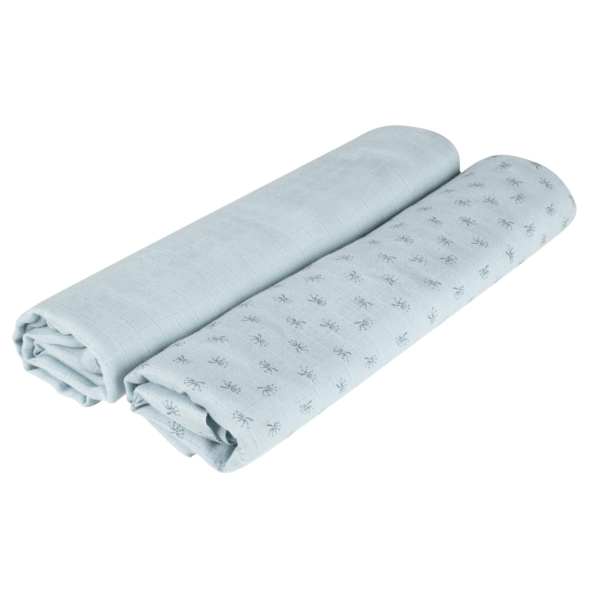 roba organic 2er Set Puck- und Stilltuch 'Lil Planet' hellblau/sky, Bio-Baumwolle, GOTS, 120x120cm