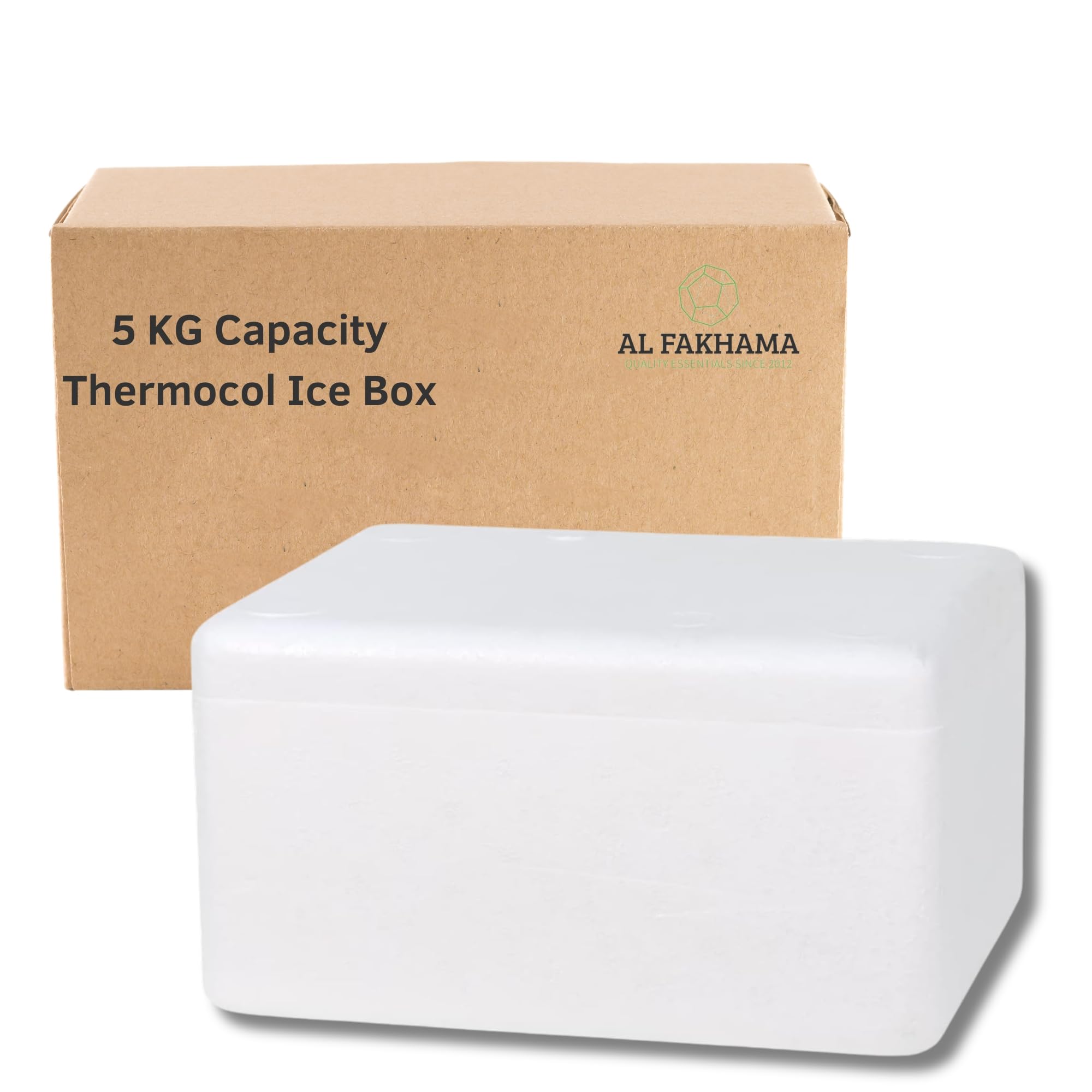 5 Kg Capacity Thermocol Cooler Box,Ice box, Perfect for Hot Weather, Camping, Food Carrier, Fishing Shipped In Cardboard Box For Safe Shipping