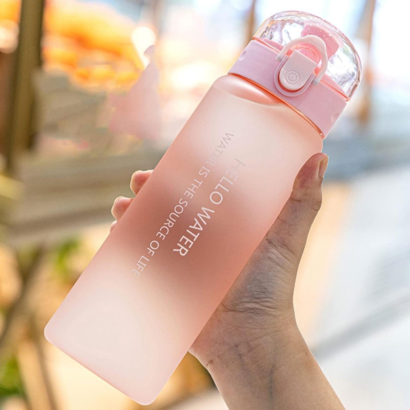 Amazon | 水筒 クリアボトル 780ml BPAフリー ワンタッチ 目盛り付き