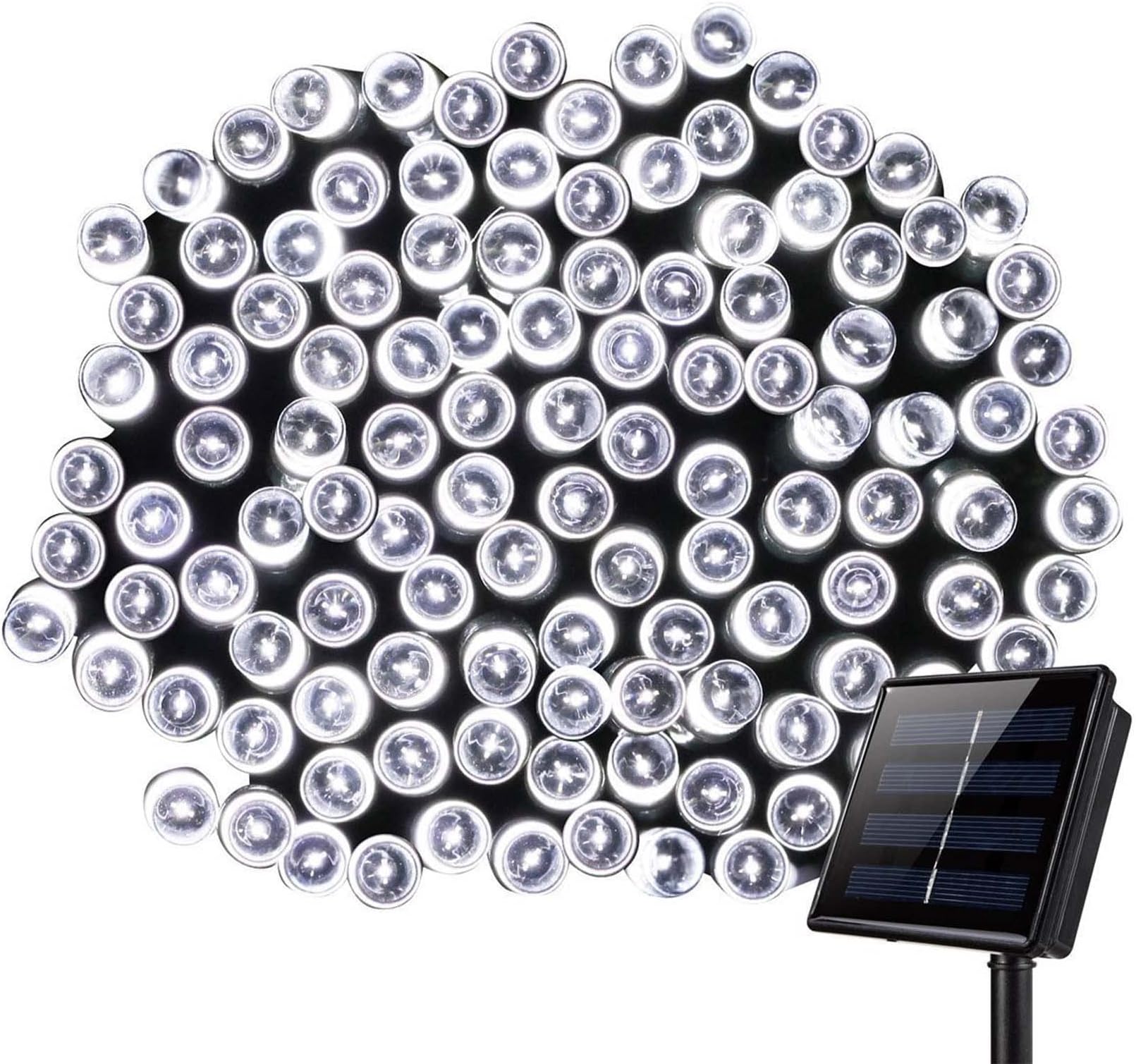 KEEDA Solar Powered Starry Fairy String Lights, 72ft 200 LED 8 Mode Waterproof Decorative Lights for Outdoor Garden Patio Wedding Party Christmas (White)