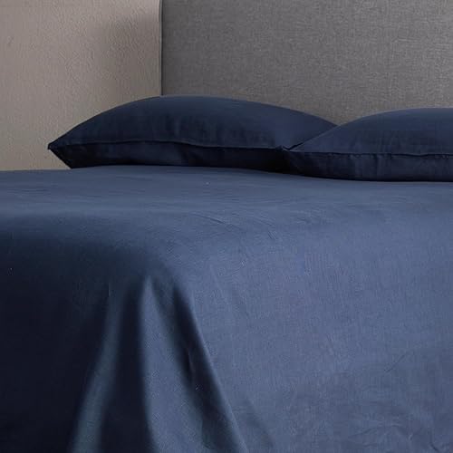 Miniatura 5 de DAPU Fundas de almohada 100% lino francés de 2 fundas de almohada tamaño Queen lavadas a la piedra, ultrasuaves, transpirables y duraderas (azul