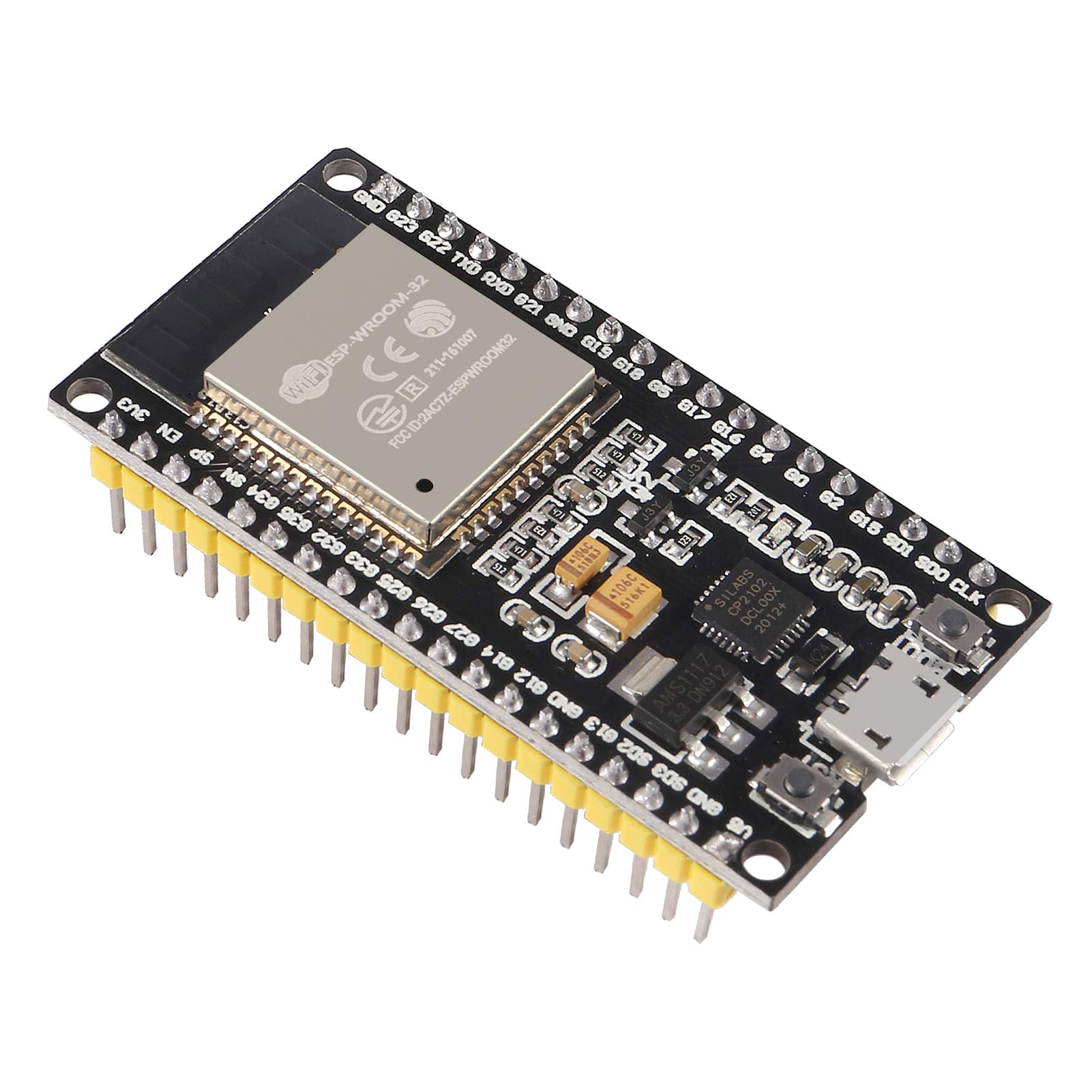 Lot de 4 ESP-WROOM-32 ESP32 ESP-32S NodeMCU WiFi CP2102 ESP32-WROOM-32 IoT 2 en 1 2,4 GHz Dual Mode WiFi + Bluetooth Dual Core Microcontrôleur Compatible avec Arduino IDE