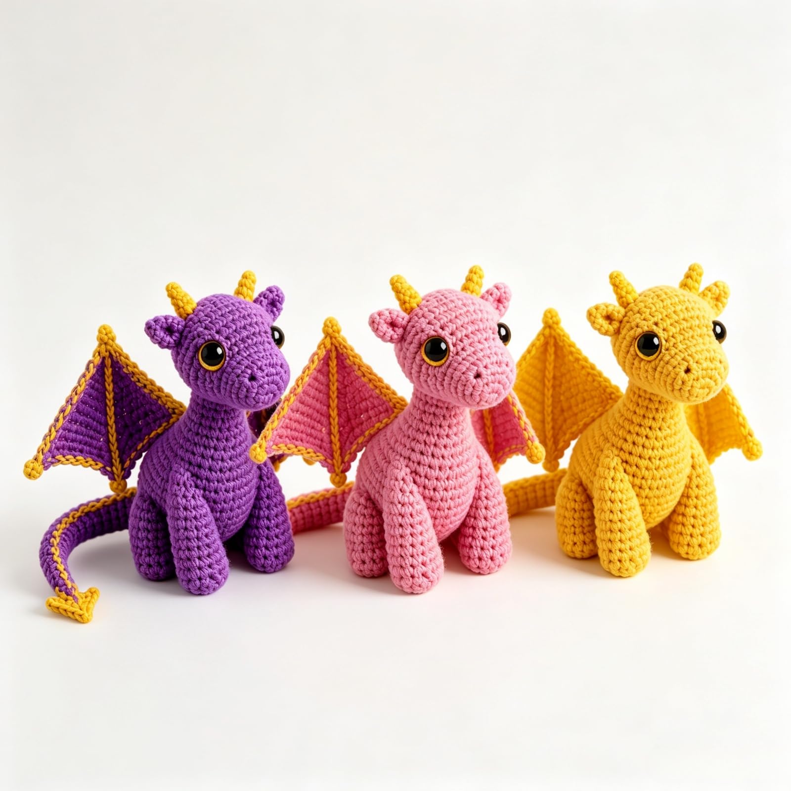 Handmade Crochet Dragon Plush, Emotional Support Pocket Buddy (B)