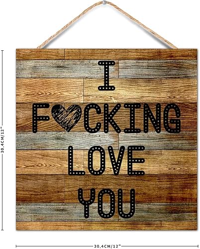 Miniatura 2 de Durx-litecrete ra de Campo para parejas, con tema de Aniversario con Texto en inglés I Fucking Love You Love, arte para colgar en la pared, placa de