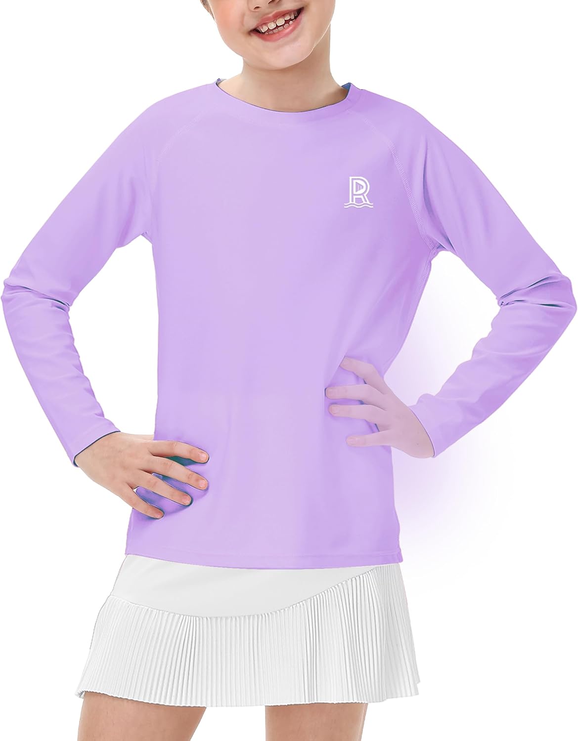 Remimi Unisex Kids Rash Gurad Long Sleeve SPF 50+ Sun Shirts with Thumb Hole 3-12 Years