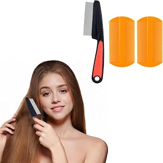3 Pack Dandruff Comb, Stainless Steel Fine Tooth Comb, Stainless Steel Fine Tooth Plastic Cleaning Tools