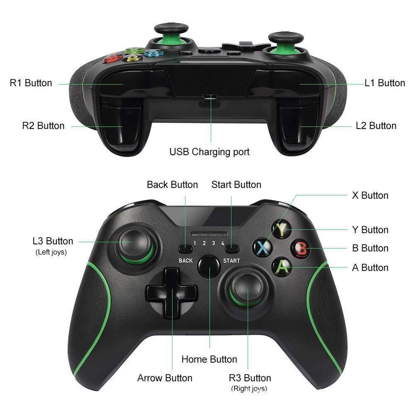 MOLUO Controller Gaming Pad 2.4G Wireless Controller Per Xbox one/360 Console Per PC Per Android smartphone Gamepad Joystick