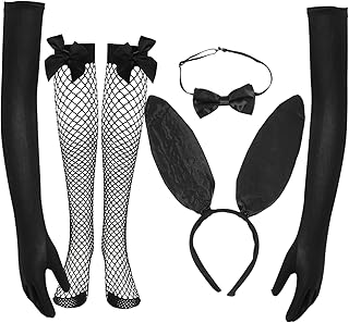 LIFKOME Conjunto De 4 Conjuntos De Faixa De Orelha De Coelho Fantasias Para Meninas Fantasias De Halloween Acessórios De Cosplay Cocar De Cosplay Roupas De Coelho De
