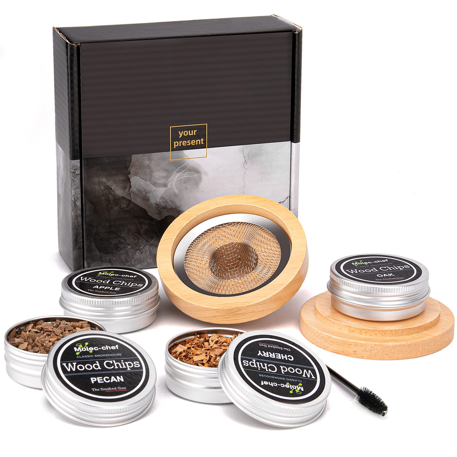 Buy SheerDelight Cocktail Smoker, Old Fashioned Smoker Kit With 4 Pack Wood Chips & Chimney Top