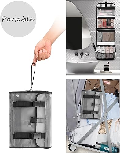 Miniatura 29 de Neceser colgante de viaje para hombres y mujeres, kit de viaje, bolsa de afeitar, impermeable, organizador de maquillaje para baño, ducha, azul