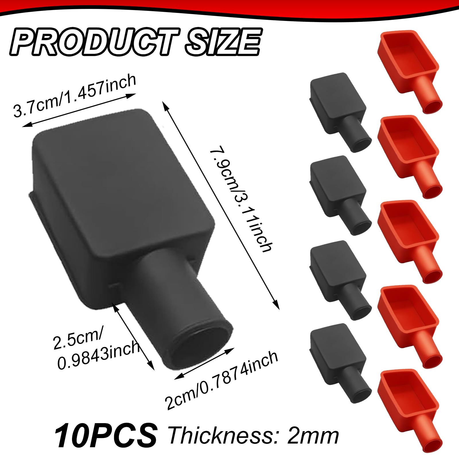 Coperture Terminali Batteria Auto/Moto - Protezioni In Gomma Per Poli Positivo E Negativo - Foto 7