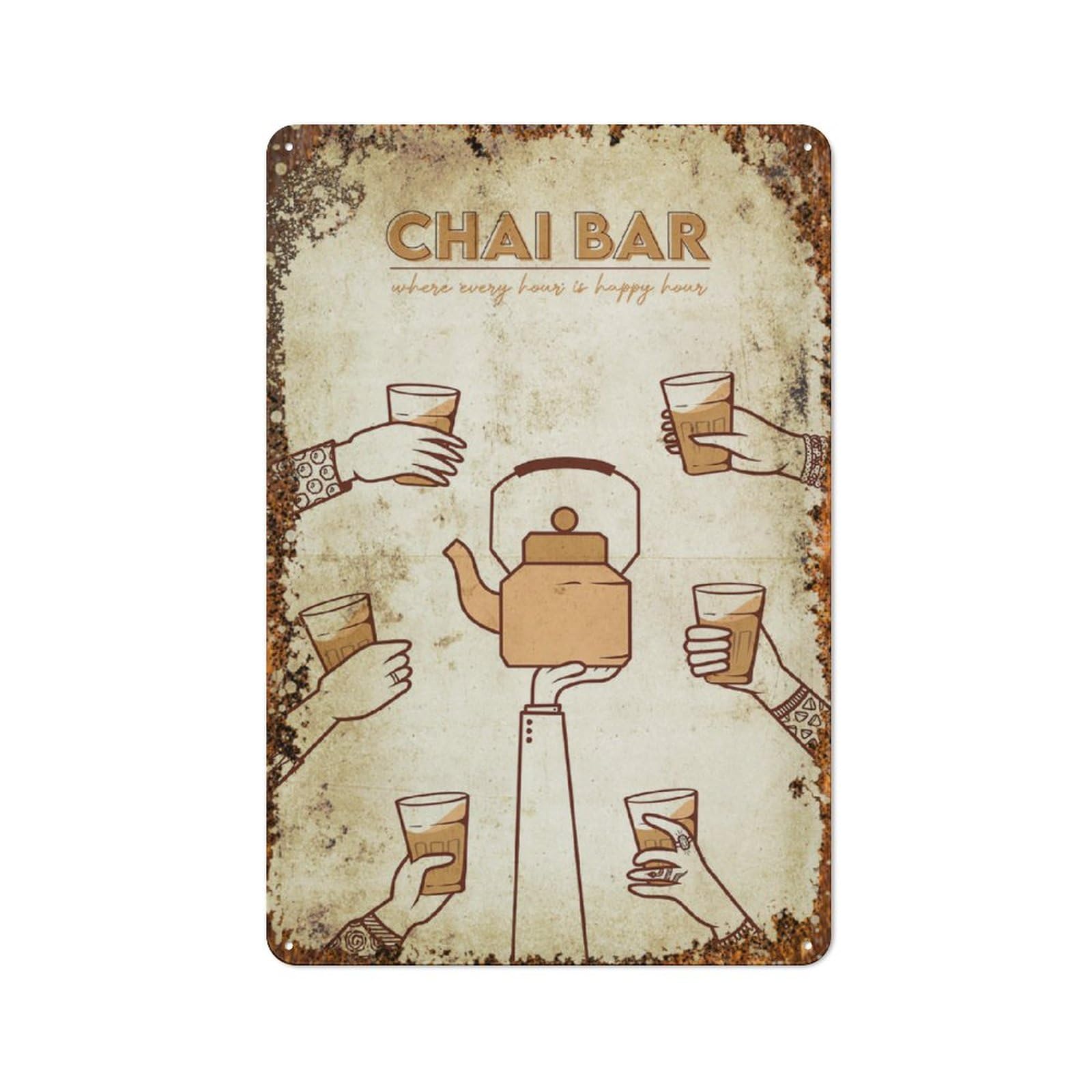 Chai Lover Chai Novelty Retro Metal Tin Sign, Funny Wall Decor Garage Bar Courtyard Living room 8x12 inch