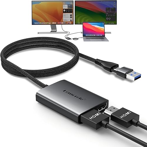 Lemorele Adaptador USB C a HDMI dual para Mac, adaptador de pantalla triple con MST, pantalla extendida de 2 monitores para serie M, 1080P a 60Hz,