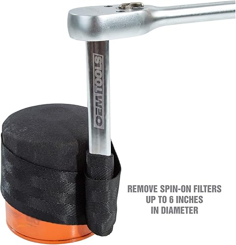 Miniatura 4 de OEMTOOLS 25079 - Llave de filtro de aceite de correa, llave de correa resistente, correa de filtro de aceite, agarre de llave de hasta 6 pulgadas,